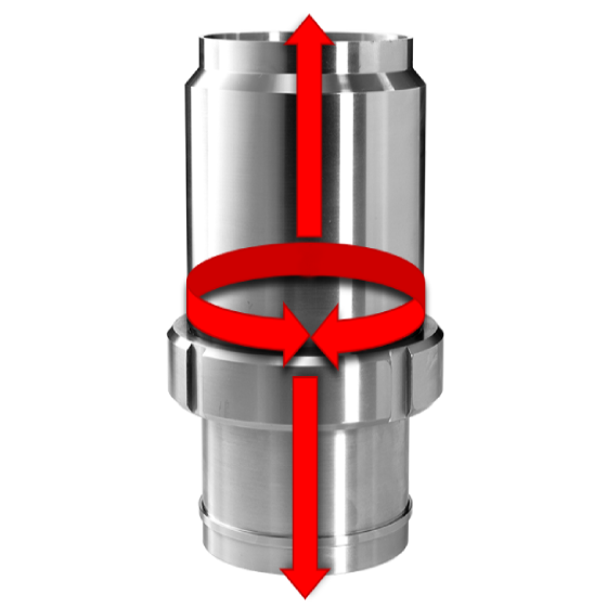 extending rotary swivel joint fitting